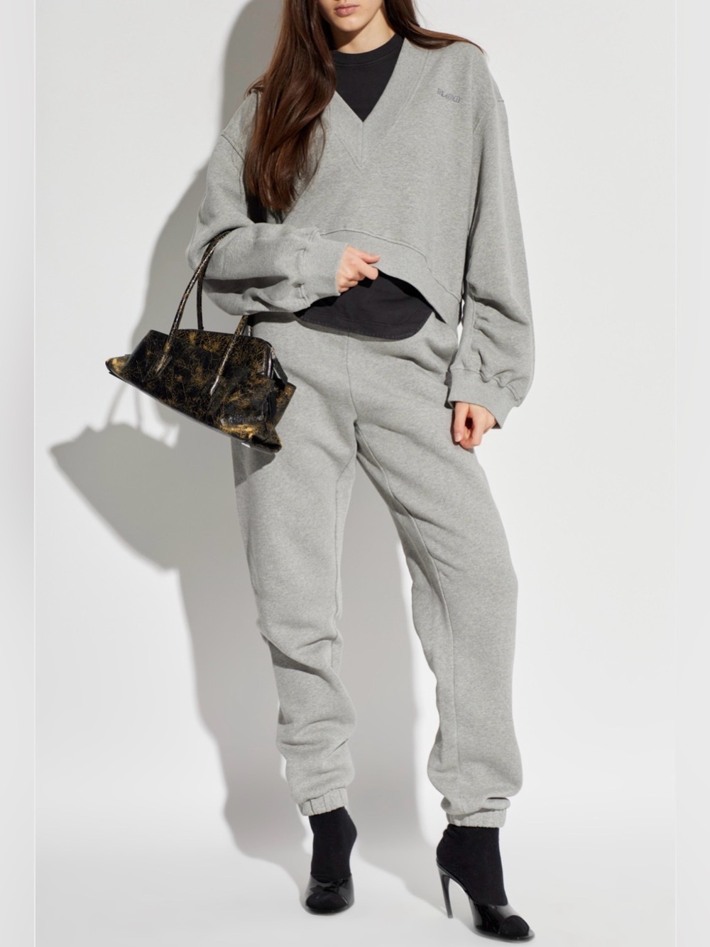 The‎ Attico Set Logo Sweatshirt (Xs) Sweatpant Jogger (XXS) Grey Women's Lounge